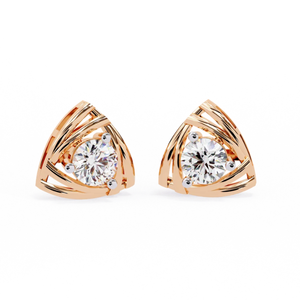 Pendientes Ajretail de Oro de 14K con Diamante Natural Trillium de 0.64ct, Corte Brillante Redondo, Estilo Étnico - Color HI Claridad VS-SI - Product Image 2