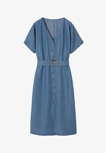 Robe en jean décontractée pour femme, à manches courtes, avec ceinture à nouer, style chemise classique, idéale pour les vacances et la plage, personnalisable - Product Image 3