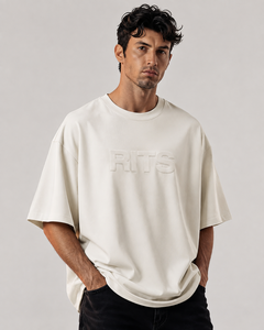 Camiseta Rits para Hombre, Verde, Manga Corta, Cuello Redondo, Estampado Frontal con Letras, Informal, de Algodón, Ecológica, Lavado Ácido, Transpirable - Product Image 2