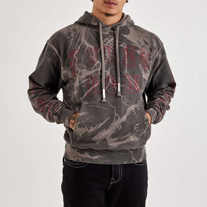 Sweat-shirts à capuche personnalisés pour hommes, grande taille, en coton mélangé, avec strass, fabriqués sur mesure - Product Image 1