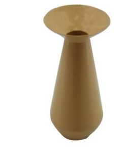 Modern Matte Gold Metal <b>Vase</b> - <b>Unique</b> Conical Trumpet Shape - Luxury Home Decor Centrepiece for Wedding Office and Gifts - Product Image 3