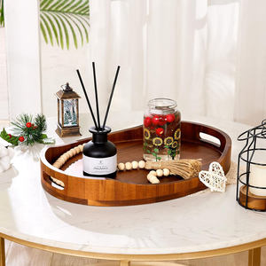 Bandeja de Servir de Madera de Mango Sólida de Primera Calidad, Plato de Madera Rústico Hecho a Mano para Comer y Decorar - Product Image 5