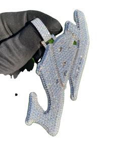 Plaqué or massif GRA certifié VVS Moissanite diamant 925 argent personnalisé nom initial JBY unisexe pendentif usine prix de gros - Product Image 1