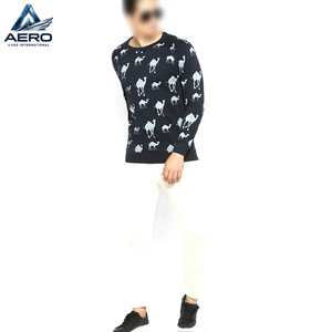 Sweat-shirt en tricot imprimé intégral pour homme, prix d'usine en gros, pull décontracté à col rond en polaire chaud pour l'hiver, personnalisable - Product Image 6