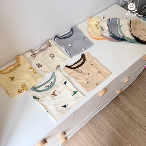 Ensemble de vêtements pour enfants, garçons et filles, imprimé en viscose, manches courtes, respirant, vêtements d'été, fabriqué au Vietnam, confort toute la journée - Product Image 4