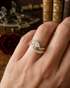 IGI Lab Grown Marquise Cut Diamond Vintage 14K Amarillo Boda/Anillo de compromiso Unisex Fine White Gold Anniversary Party-Worthy - Product Image 1