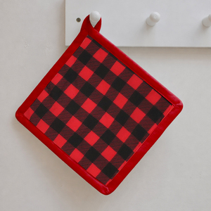 Decorative 100% Cotton Eco-Friendly Checkered Design Heat Resistant Dishwasher Safe <b>Pot</b> <b>Holders</b> Exporter India for Kitchen Oven. - Product Image 1