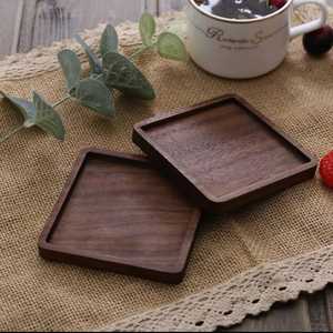 Classic Resin Decorative Solid Wood Eco-Friendly Square Tea <b>Coasters</b> Custom Mats & Pads with Insulation Feature Wooden <b>Coaster</b> - Product Image 2