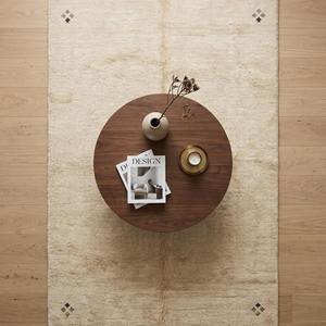 Premium Beige Hand Knotted Classic <b>Moroccan</b> Inspired Wool Rug with Fringe Floral Pattern Flat Pile for Modern Home Interiors - Product Image 2