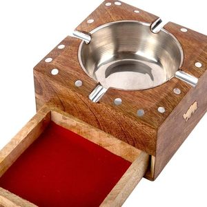 Cenicero Moderno de Madera de Pino Ecológico Hecho a Mano, Económico y Decorativo para Hogar, Balcón, Jardín, Uso en Mesa, M/S SHAAD HANDICRAFTS - Product Image 3