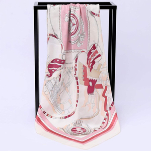 Custom Silk Muslim Women's Satin with Nautical Printed Bandana Hair Wrapping Scarf-High Quality Multi-Functional Square Design - Product Image 5
