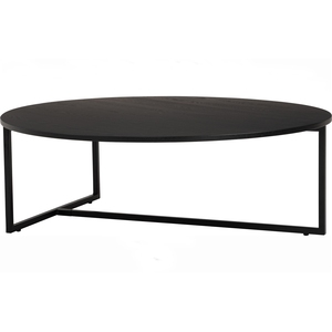 Modern <b>Round</b> <b>Coffee</b> <b>Table</b> with <b>Black</b> Metal Legs Industrial Center <b>Table</b> for Hotel Lobby Office and Hospitality Projects - Product Image 1
