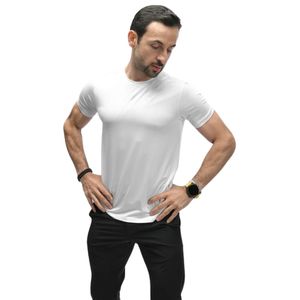 T-shirt blanc personnalisé pour homme, col rond, manches courtes, vêtements de sport décontractés, coupe classique, fournisseur de vêtements en gros OEM, 100% coton - Product Image 5