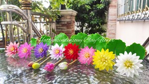 <b>Artificial</b> Floating Lotus PVC <b>Flower</b> Water <b>Lily</b> Pad Handmade Decorative Floral Display for Pond Garden Home - Product Image 2
