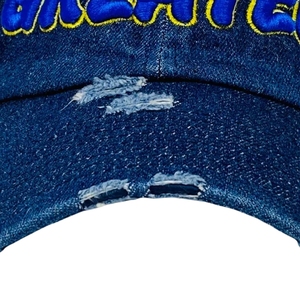 <b>Navy</b> Blue Embroidered <b>Baseball</b> <b>Cap</b> Yellow Outline Panther Lettering Curved Brim Adjustable Casual Sports Hat Custom Headwear - Product Image 5