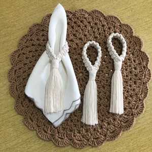 Bohemian Fabric Napkin Rings Ring Shape 4.5cm Width Eco Friendly Wedding <b>Table</b> Decoration Accessory - Product Image 1