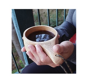 แก้วกาแฟไม้เนื้อแข็ง แก้วไม้ธรรมชาติทำมือ ดีไซน์เรียบง่าย เป็นมิตรกับสิ่งแวดล้อม สำหรับดื่มชา กาแฟ - Product Image 3