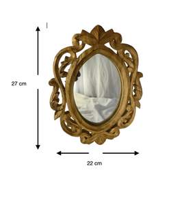 Miroir mural décoratif ovale en bois poli fait à la main pour salon, chambre à coucher, entrée - Product Image 4