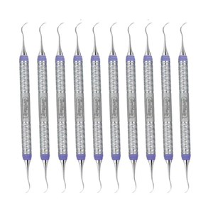 Juego de 10 piezas Hu-Friedy SCNEVI49E2, raspador dental posterior de doble punta 4 Nevi, mango 9 Everedge, instrumentos dentales HuFriedy - Product Image 1