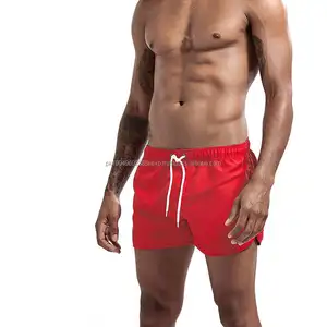 Hochwertige individuelle schnell trocknende Badeshorts Strümpfe Badeshorts Herren rote Brettschorts bedruckte Herrenshorts