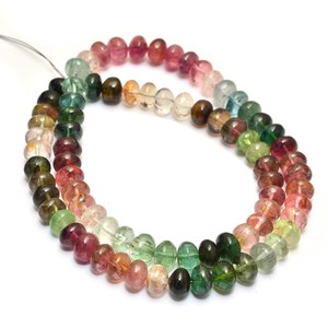 Cuentas redondas lisas de turmalina AAA+ de 7mm-8mm, turmalina natural multicolor, piedras preciosas sueltas para la fabricación de joyería. - Product Image 2