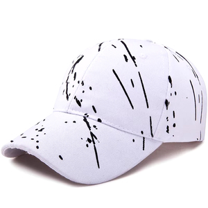 Casquette de baseball noire peinte à la main, 6 panneaux, réglable, unisexe, en coton, décontractée, printemps-été - Product Image 5