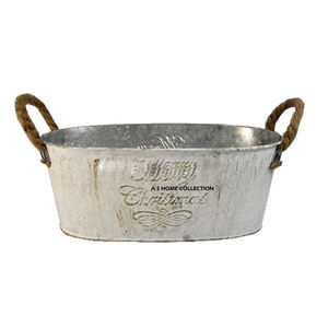 Seau en métal galvanisé au design unique et élégant, aspect luxueux, avec poignées en corde, vierge pour sublimation, accessoires et fournitures de Noël - Product Image 1