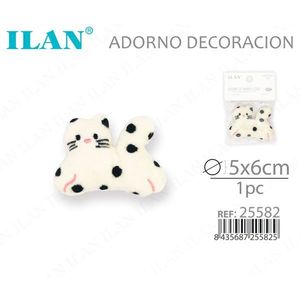 Ornamento Decorativo a Forma di Gatto Ilan 5x6cm, Decorazione in Peluche per Tende - Product Image 3