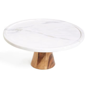 Hand Made Design Marble <b>Cake</b> <b>Stand</b> With Wooden Base Marble and Wood <b>Cake</b> <b>Stand</b> With <b>Cake</b> Platter at very <b>cheap</b> selling Price - Product Image 1