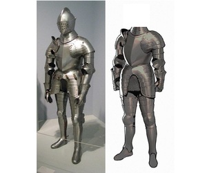 Armure complète en métal de style historique, prête pour le combat, pour la présentation et la reconstitution historique, avec marque privée - Product Image 1