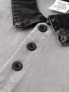 Camiseta de Golf de Alta Calidad, 100% Algodón Tejido, Estilo Vintage, con Logotipo Bordado Personalizado, 285 g/m², Lavado Ácido, Tallas Estadounidenses, Formal, Oversize - Product Image 5