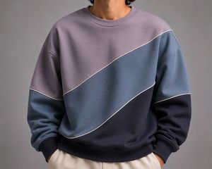 Sweat-shirt pull-over en jersey boutonné oversize à blocs de couleur, décontracté, unisexe, respirant, doux, confortable, coupe ajustée, mode hiver, haut de gamme - Product Image 5