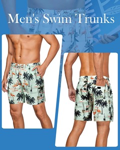 Customized Men's High Quality Summer Beach Shorts <b>Mid</b> Print Board Shorts Canvas Waterproof Double <b>Layer</b> Lining Anti-Wrinkle - Product Image 4