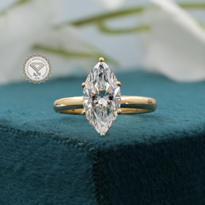 Anillo de Compromiso Unisex con Diamante Ovalado Marquise de 4 Quilates Cultivado en Laboratorio, Certificado IGI, Engaste de Garras, Oro Vermeil de 14k, Estilo Eternidad - Product Image 3