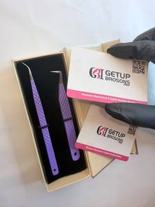 แหนบดัดขนตา GETUP BROSONS IMPEX 90 องศา สีชมพู/ม่วง ปลายทอง  ผิวเรียบ ป้องกันแม่เหล็ก ป้องกันไฟฟ้าสถิตย์ ขนาด 10 มม. ทำจากสแตนเลส - Product Image 6