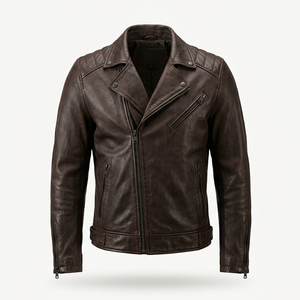 <b>Men's</b> Casual Slim Fit PU Leather <b>Jacket</b> Autumn Anti-Wind Motorcycle Coat with Lapel Fashionable <b>Jacket</b> for <b>Men</b> - Product Image 1