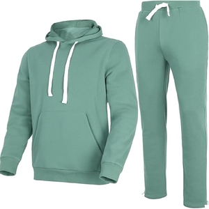 Sudadera con Capucha y Pantalones Deportivos de Algodón 100% de Alta Calidad con Logotipo Personalizado, Diseño Sólido, para Hombre, Invierno - Product Image 1