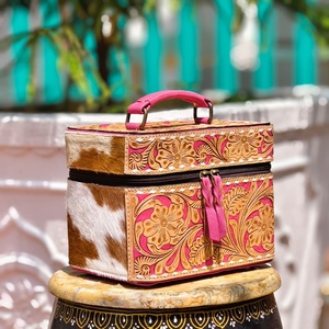 Custom Logo Portable <b>Earrings</b> Ring <b>Case</b> Cow Hide Leather Jewelry Organizer Storage <b>Case</b> Gift Boxes Small Travel Jewelry Boxes DI - Product Image 4