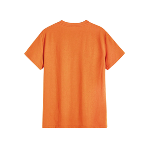 T-shirt décontracté à col rond et manches courtes pour homme, couleur orange, basique, uni, 100% coton, respirant, doux, confortable, coupe classique, été - Product Image 2