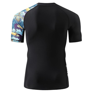 Wholesale Men Rash Guard <b>Compression</b> T <b>Shirt</b> Short Sleeve Swim <b>Shirt</b> UV Protection OEM Supplier - Product Image 5