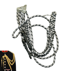 <b>Silver</b> Black Uniform Aiguillette <b>Silver</b> <b>Wire</b> Cord British Aiguillette Gold Braided Metallic Cord With Brass - Product Image 1