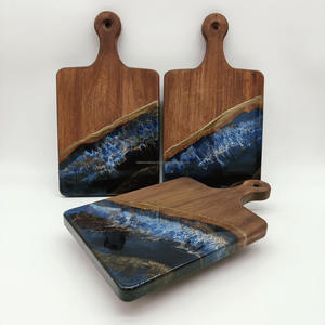 Tabla de cortar cuadrada de madera Natural de Acacia de nuevo diseño, 1,5 cm de espesor, resina epoxi pulida, Apto para lavavajillas para fiestas en casa, Falak - Product Image 4