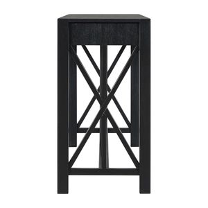 U_Style 60 Modern Crisscross Design Console Table 4 Spacious Drawers Acacia Veneer Material <b>Open</b> Bottom <b>Storage</b> Entryway - Product Image 5