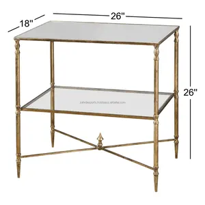Premium Designer Modern Gold Polished Metal <b>Coffee</b> <b>Table</b> with Wood Top Storage & Portable Design for Home Furniture - Product Image 2
