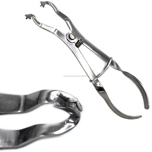 Pinza de dique dental de precisión mundial de acero inoxidable con 3 posiciones de mandíbula, instrumento quirúrgico manual ergonómico Clase I CE - Product Image 4