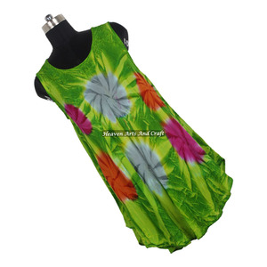 Robe longue élégante et sexy pour filles, style bohème, en rayonne tie-dye, coupe ample et régulière, idéale pour les soirées en boîte de nuit, collection été 2026 - Product Image 4