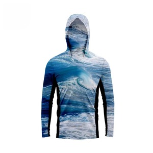 Sudadera con Capucha de Pesca con Logotipo Personalizado, Sudadera de Pesca de Secado Rápido, Camisas de Pesca de Manga Larga para Hombre, Protección UV UPF 35, Spandex/Poliéster - Product Image 2