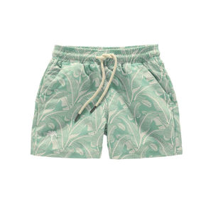 Shorts de Baño para Hombre con Estampado de Palmeras Verdes, Secado Rápido, Cintura con Cordón Ajustable, Casuales - Product Image 2