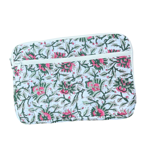 Premium <b>Quilted</b> Cotton Zippered Laptop & Tablet Sleeve for Men Handmade Jaipur Block Print Durable Stylish Laptop <b>Protector</b> - Product Image 1