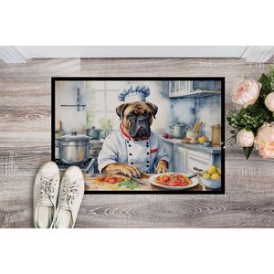 Bullmastiff the Chef Doormat Non-Slip <b>Washable</b> Low Pile Indoor and Outdoor 24H X 36W Entryway <b>Rug</b> <b>Kitchen</b> Mats - Product Image 2